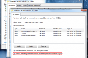 change itunes security settings