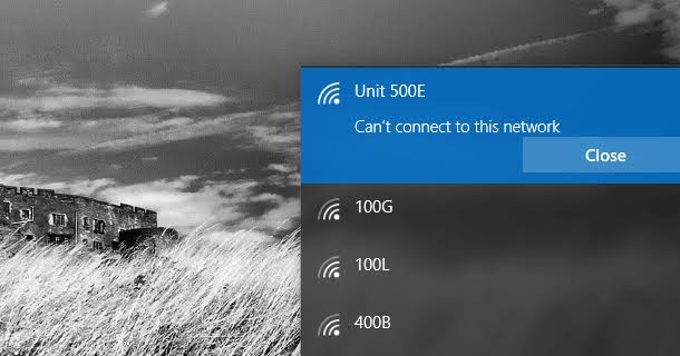 Can't Connect To This Network