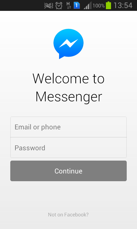 Messenger login email