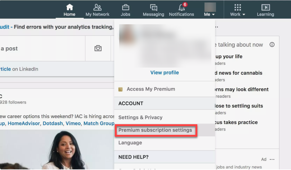 How to cancel linkedin premium subscription