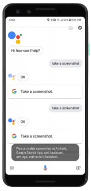 Google Assitant Take Screenshot