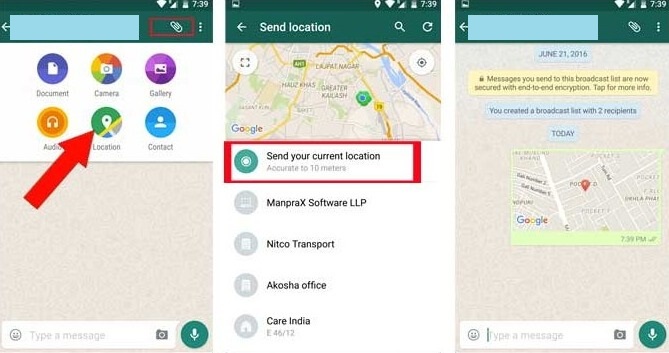 Whatsapp location how share to How to