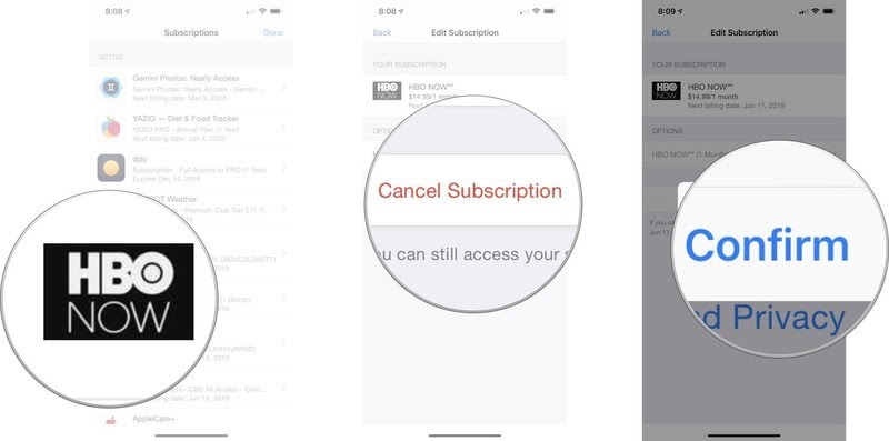 cancel HBO now subscription