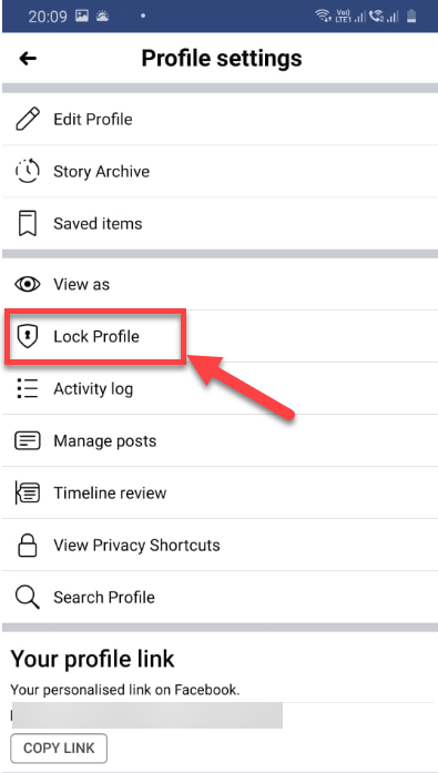 How to lock Facebook profile