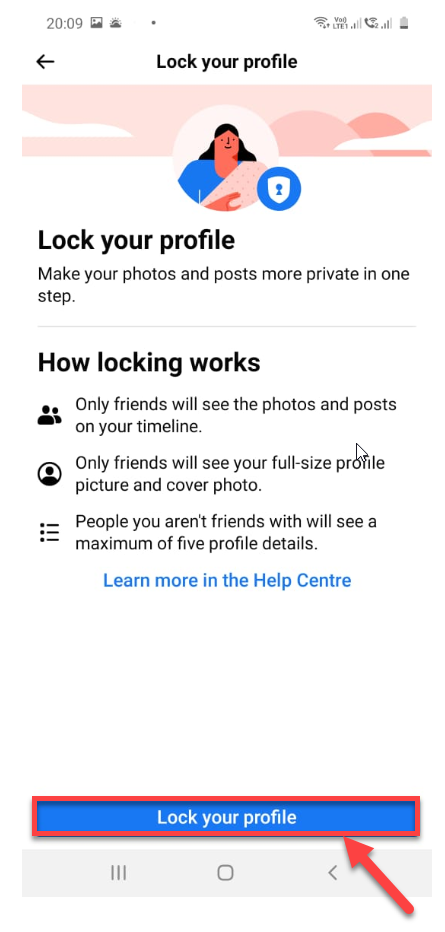 How to lock Facebook profile