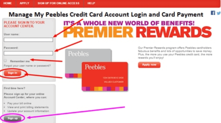How To Signup And Login To Peebles Credit Card Account?