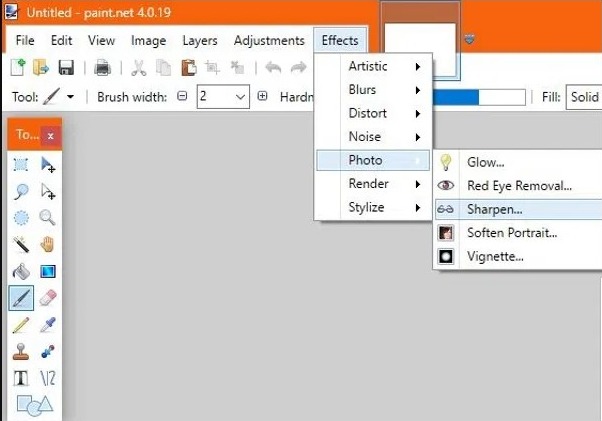 unblur an image with paint.net