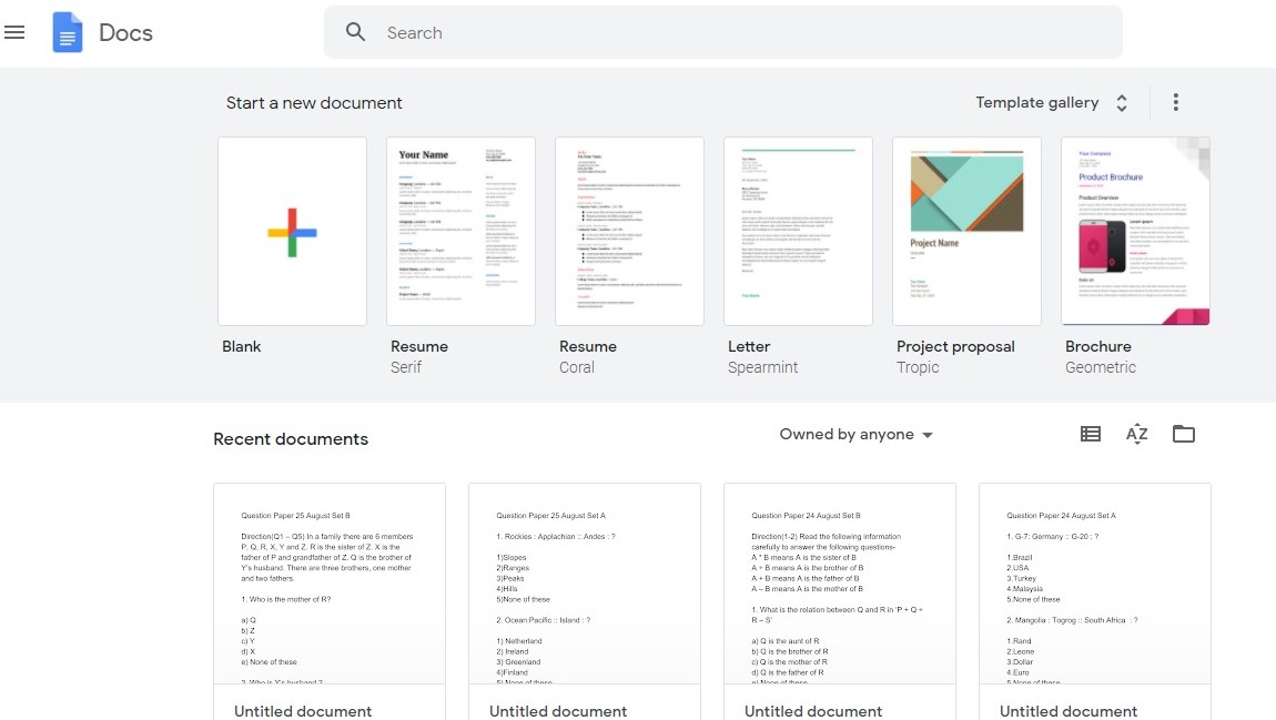 change all four margins googl docs