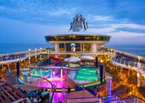 white and multicolored cruise ship