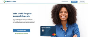 Milestone Gold Mastercard landing page