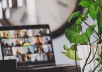 black flat screen tv turned on near green plant