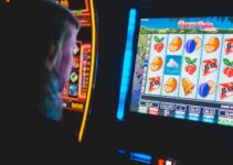 man playing slot machine game