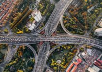 aerial photography of concrete roads