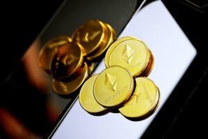 gold and white heart shaped ornament