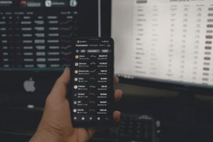 person holding black android smartphone