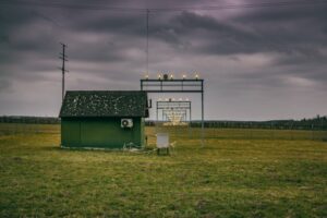 green house with white air condenser