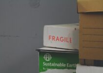 white and red Fragile labeled box