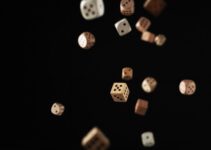 a group of dices flying in the air