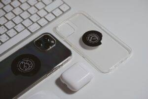 white and black laptop computer