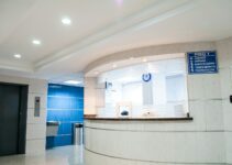 white concrete counter stand