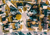 Aerial view capturing the layout of a suburban neighborhood in Herriman, Utah.