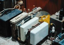 a group of old suitcases sitting next to each other