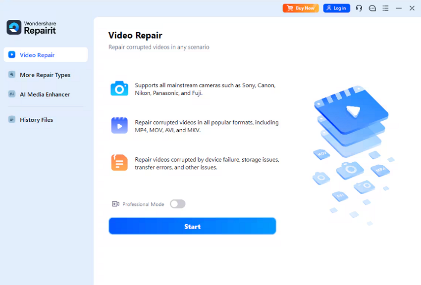 launch the video repair repairit