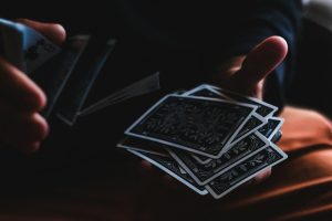 person playing with cards
